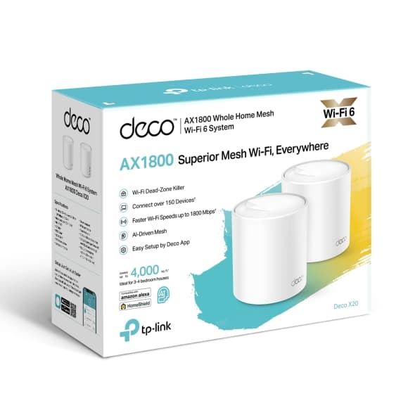 TP-Link Deco X20 Wi-Fi 6 AX1800 Mesh System 2-Pack - 3