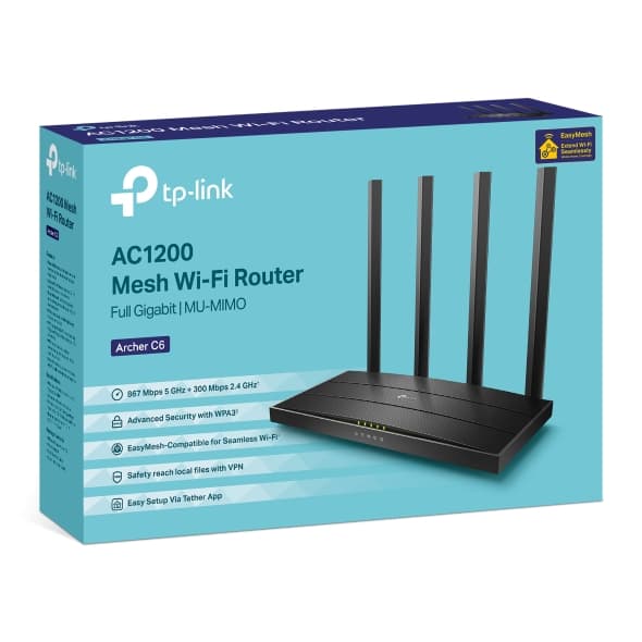 TP-Link Archer C6 AC1200 Wireless MU-MIMO Gigabit Router - 3