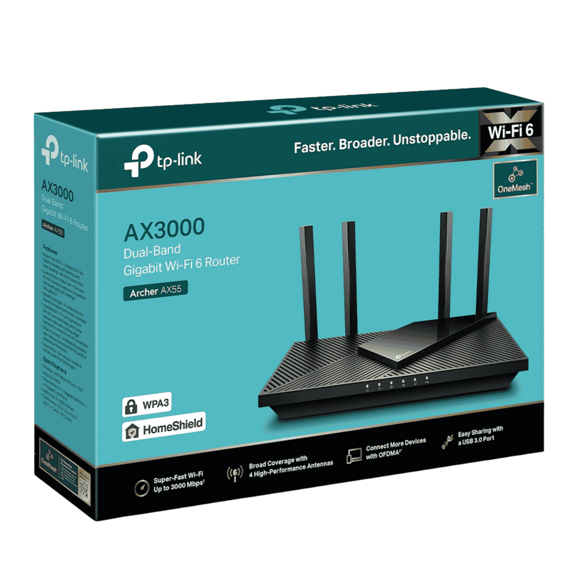 TP-Link Archer AX55 AX3000 Wi-Fi 6 Router - 3