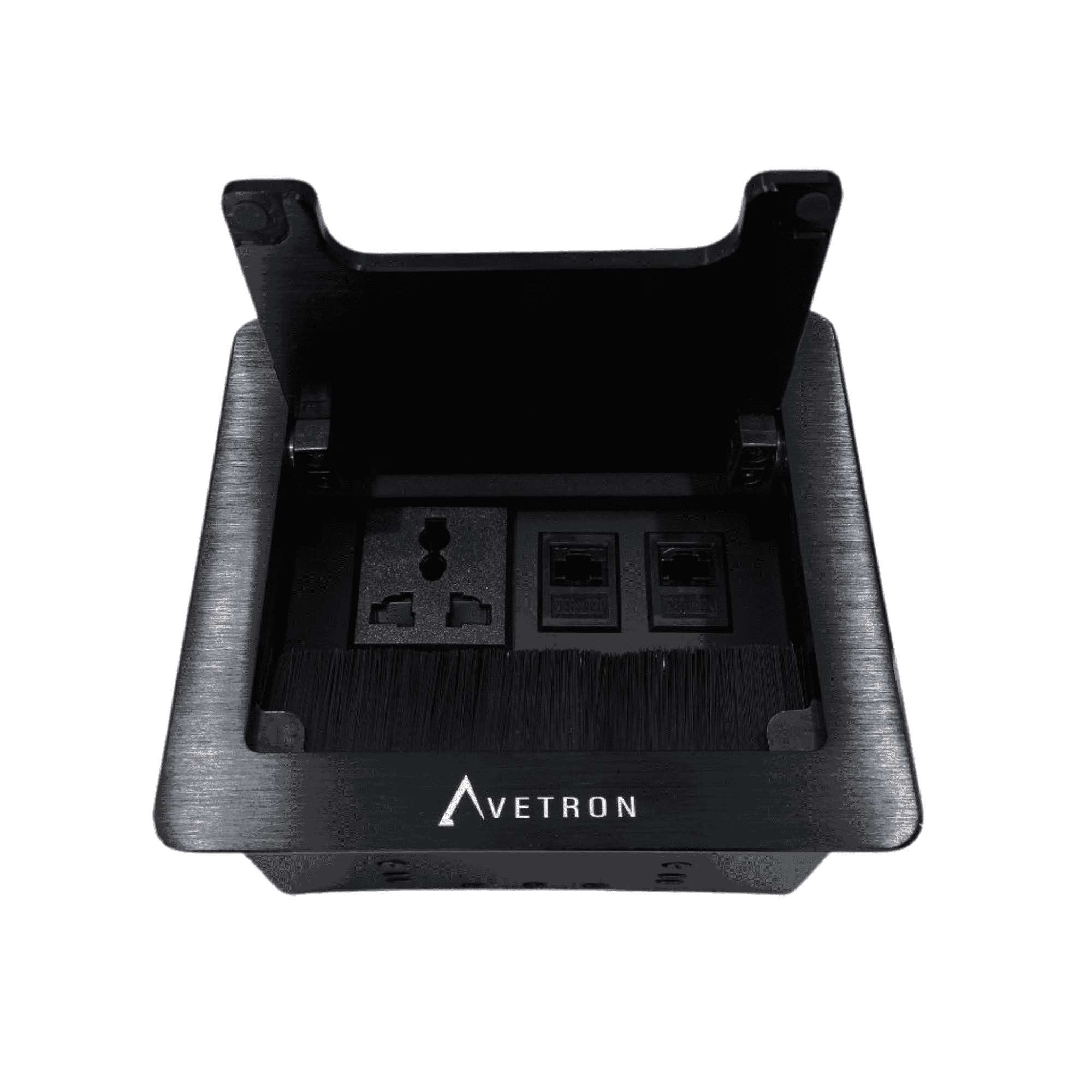 Avetron Multi-Port Desktop Multimedia Socket – Black/Grey - 3