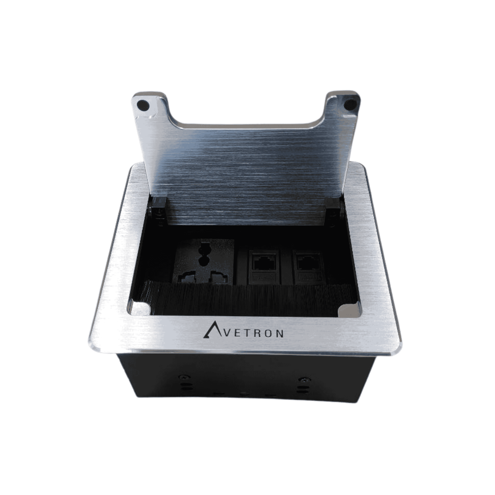 Avetron Multi-Port Desktop Multimedia Socket – Black/Grey - 4