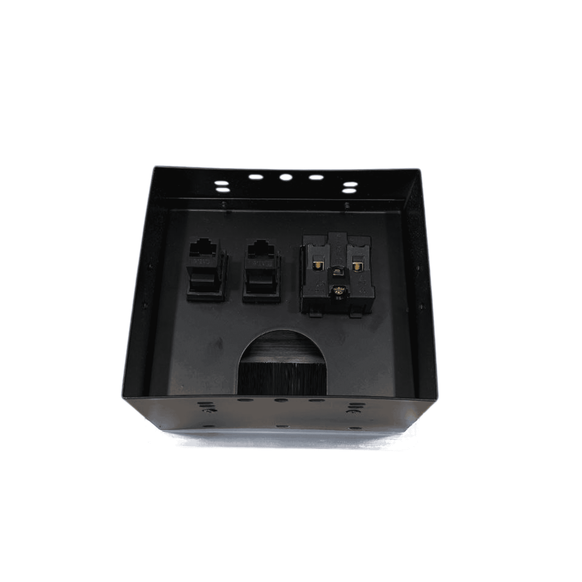 Avetron Multi-Port Desktop Multimedia Socket – Black/Grey - 6