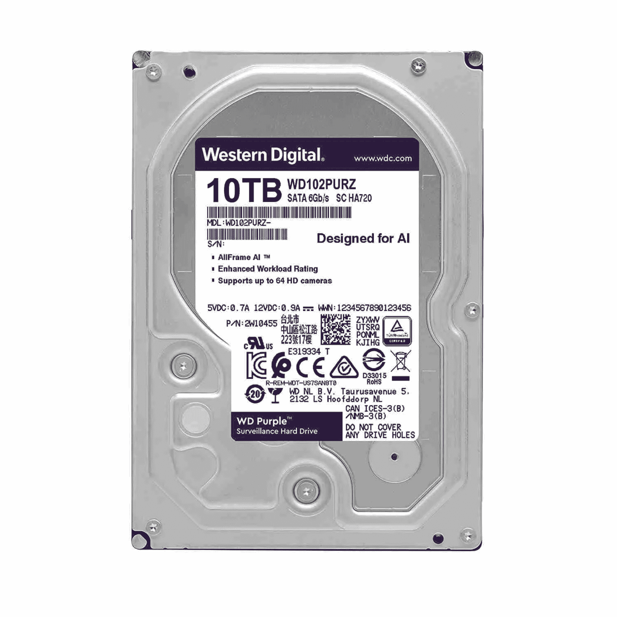 WD Purple HDD 10TB Original (1 Years Warranty)