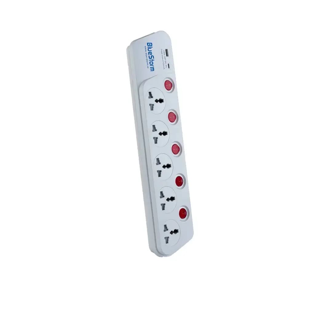 BlueStorm Power Strip 3M With 5 WAY 1 USB and 1 USB-C