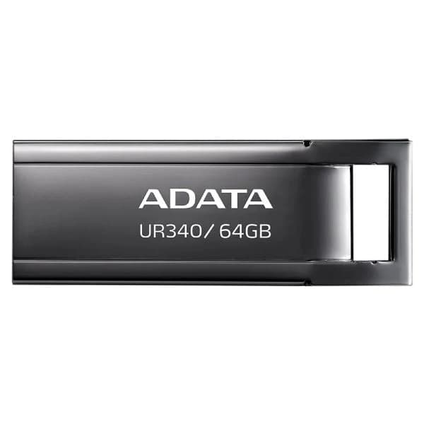 ADATA UR340 64GB USB 3.2 Waterproof & Dustproof Metal Flash Drive – Glossy Black