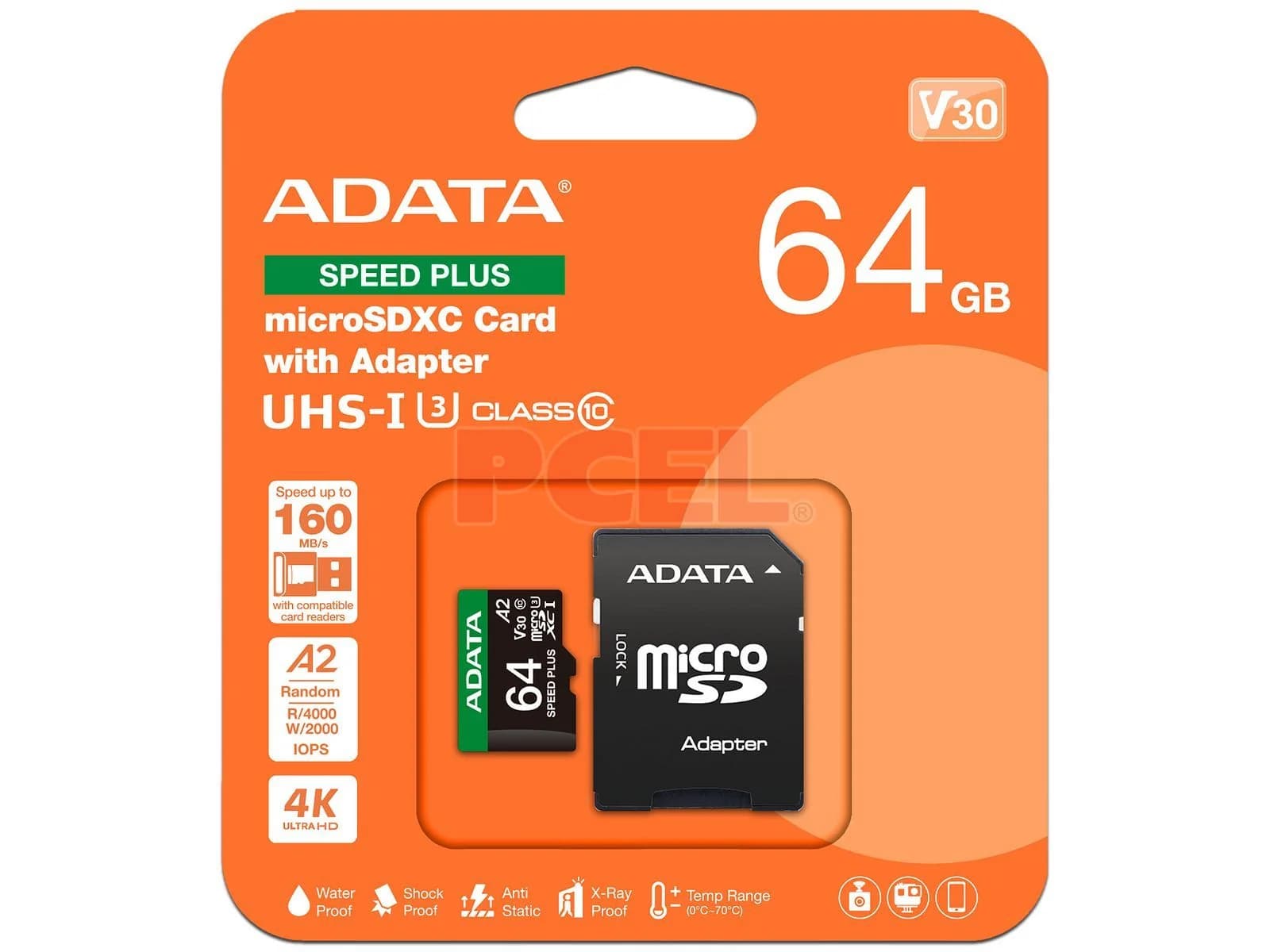ADATA SPEED PLUS 64GB microSDXC UHS-I U3 Class 10 Memory Card