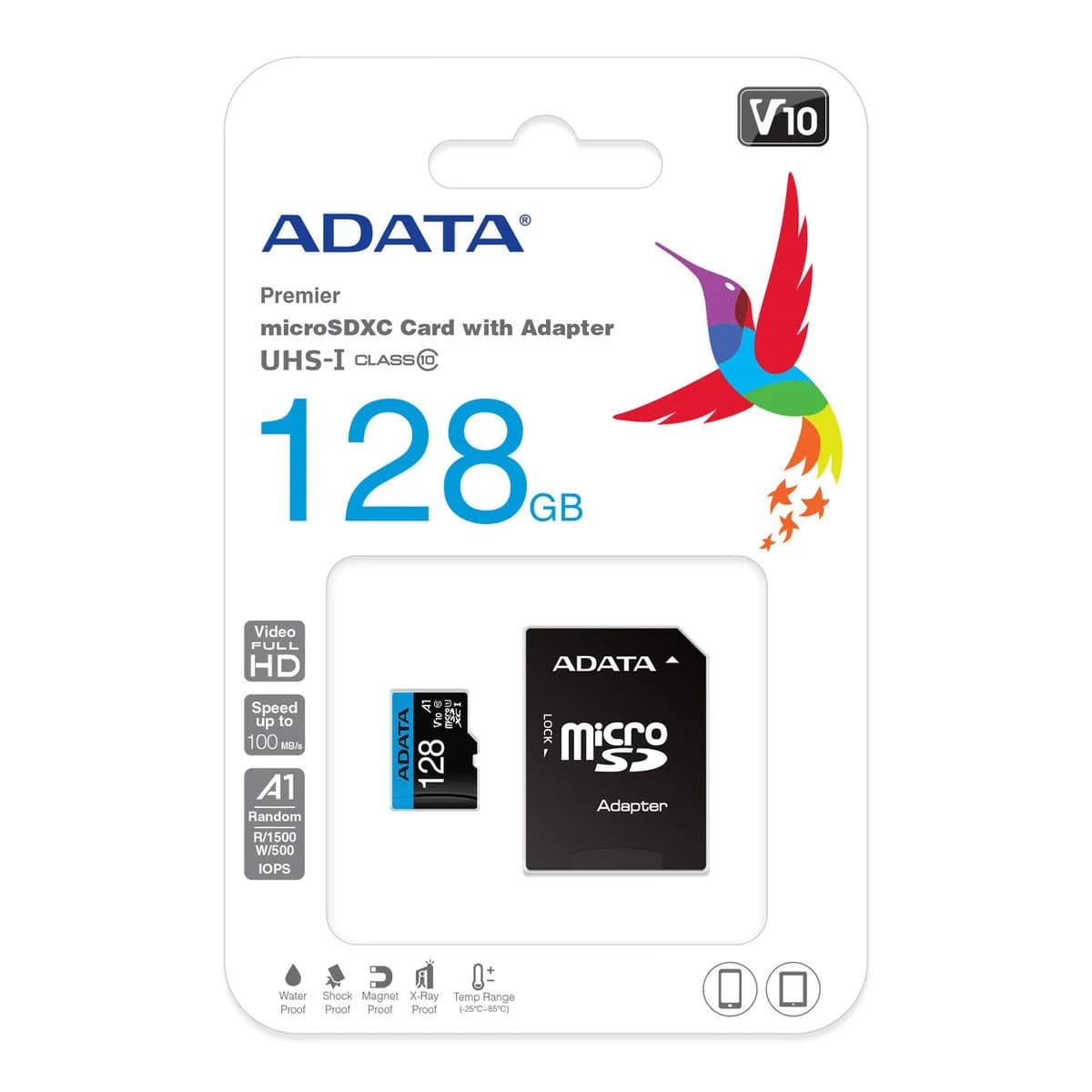ADATA Premier 128GB microSDXC UHS-I Class 10 Memory Card with SD Adapter