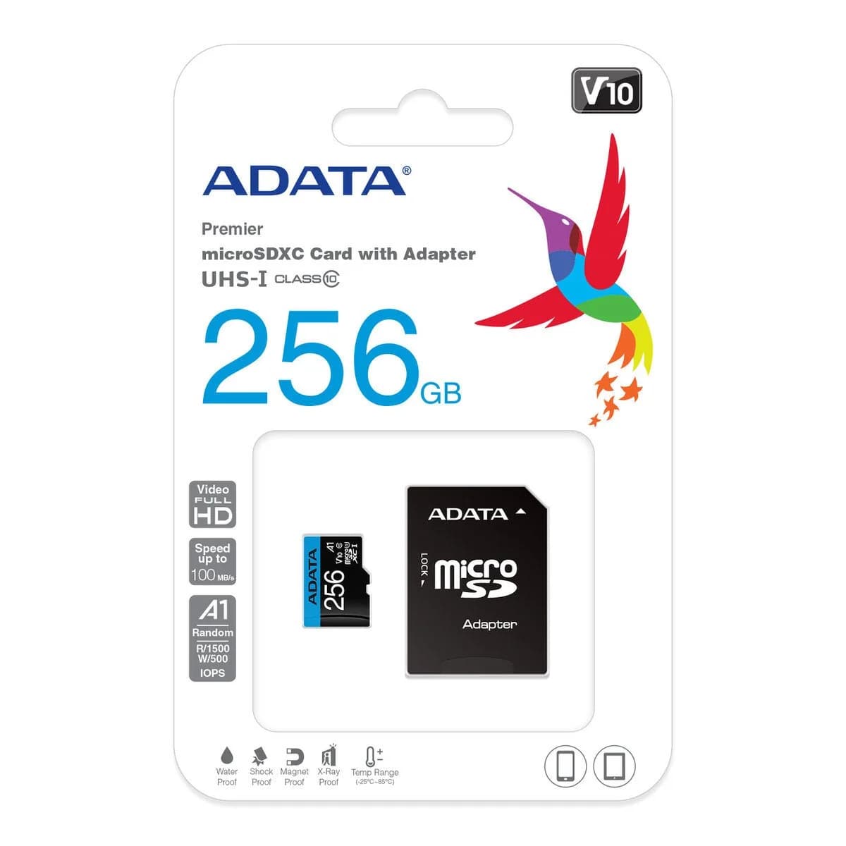 ADATA Premier 256GB microSDXC UHS-I Class 10 Memory Card with SD Adapter