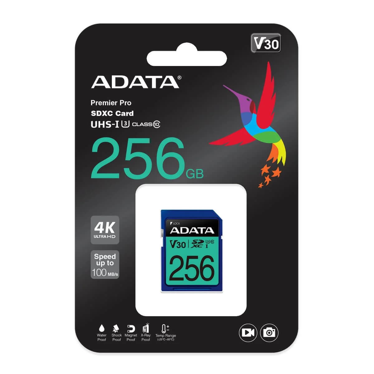 ADATA Premier Pro 256GB SDXC UHS-I U3 V30 Memory Card