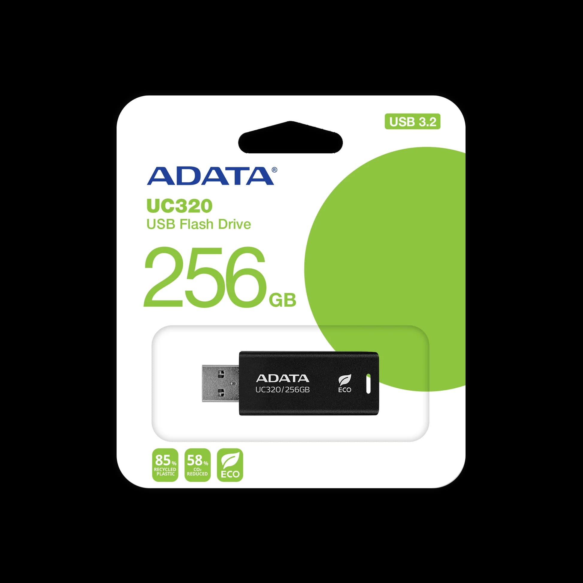 ADATA UC320 256GB USB 3.2 Gen1 Eco-Friendly Capless Flash Drive