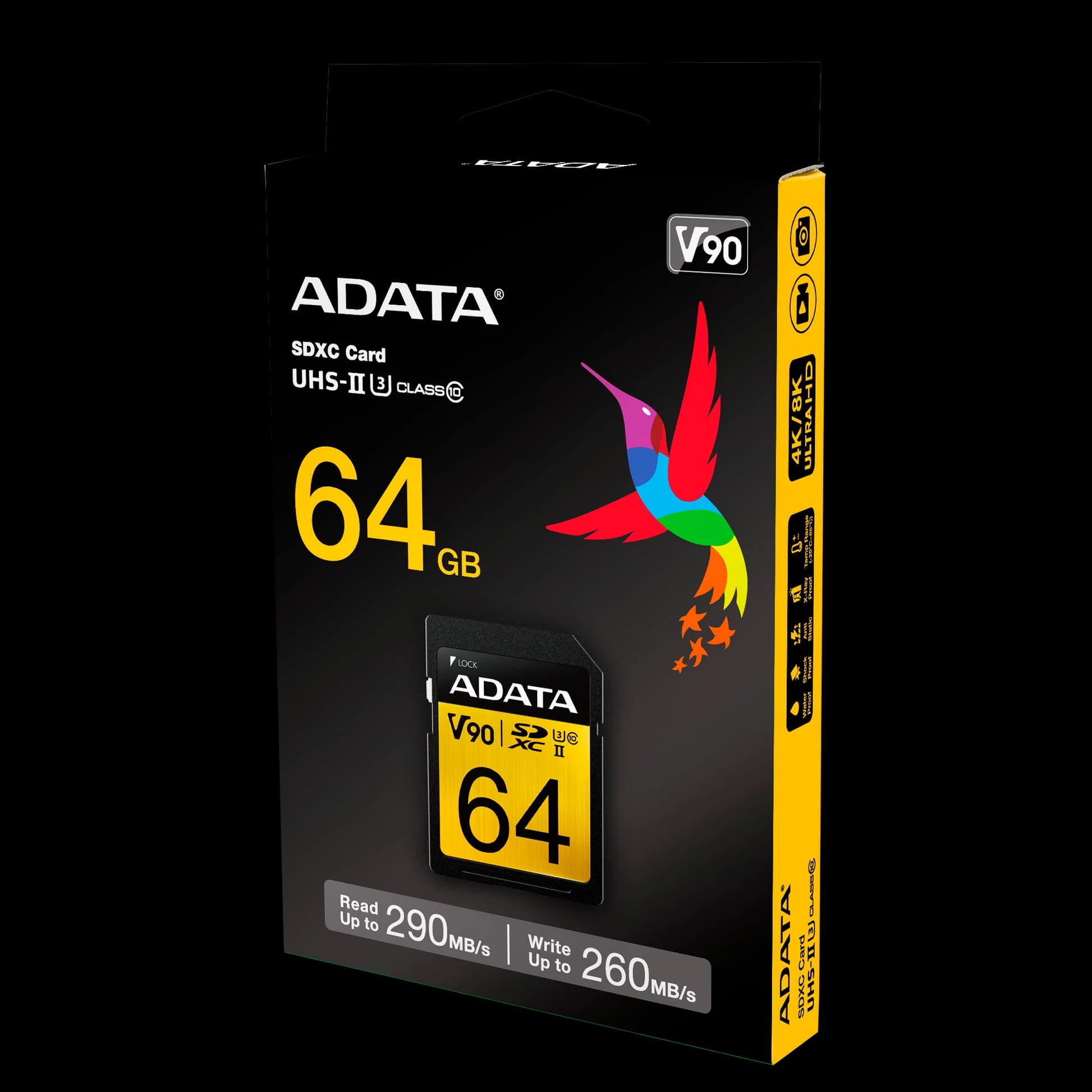 ADATA Premier ONE 64GB SDXC UHS-II U3 V90 Memory Card – Up to 290MB/s