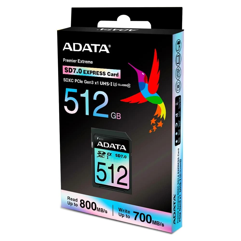 ADATA Premier Extreme 512GB SDXC SD Express 7.0 Card – Up to 800/700MB/s