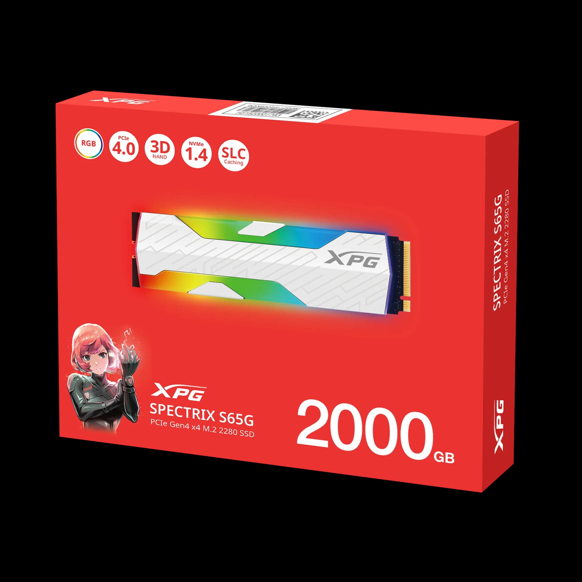 XPG SPECTRIX S65G 2TB NVMe M.2 PCIe Gen4 x4 RGB SSD – Up to 6000MB/s Read
