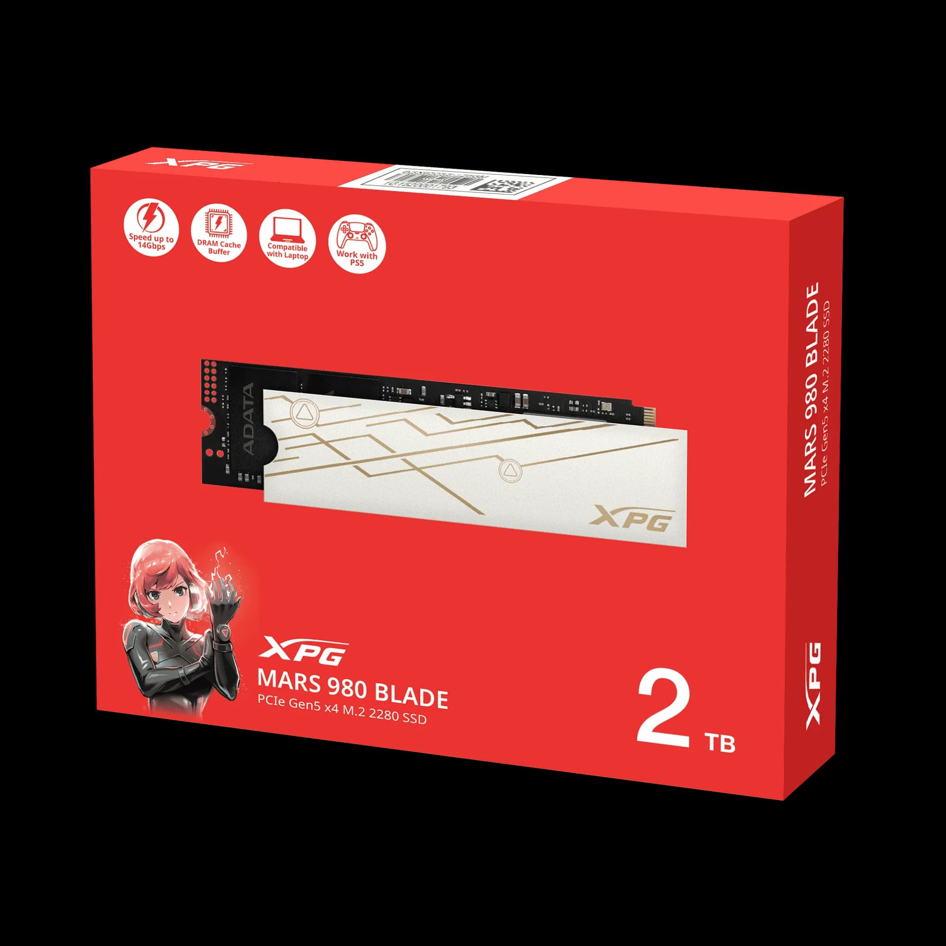 XPG MARS 980 BLADE 2TB PCIe Gen5 x4 NVMe M.2 SSD – Up to 14,000MB/s Read