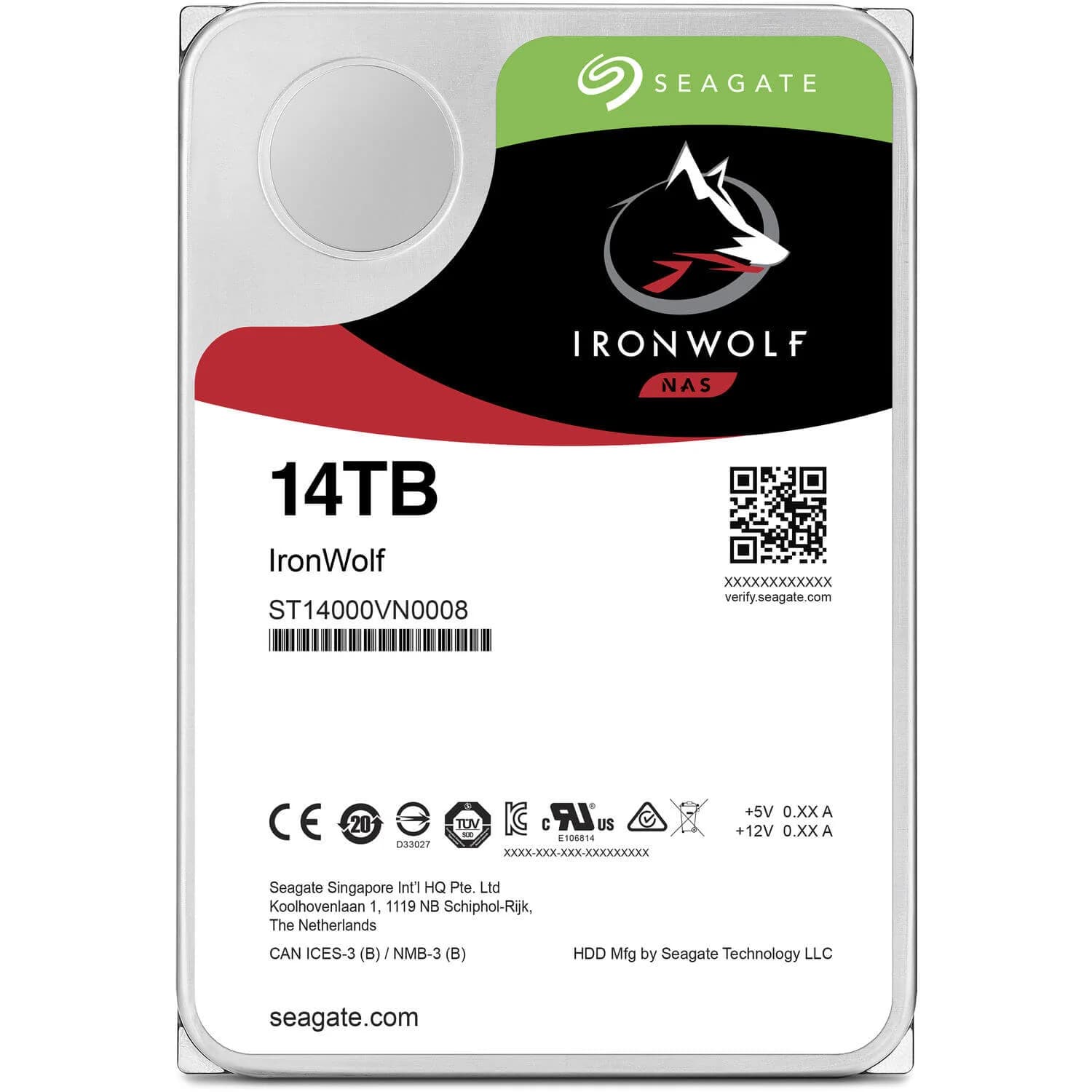 Seagate IronWolf 14TB NAS Internal HDD – 3.5-Inch SATA 6Gb/s – 7200RPM – 256MB Cache