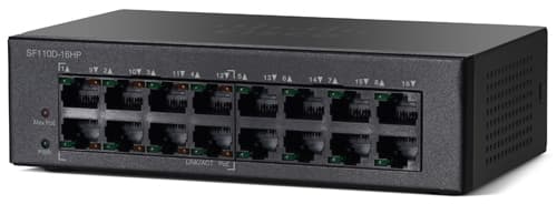 Cisco SF110D-16HP 16-Port 10/100 Unmanaged Switch with 8 PoE Ports