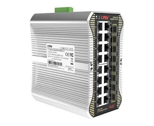 ONV 24-Port Gigabit L2+ Managed Industrial PoE Switch – ONV-IPS33024PFM-8F