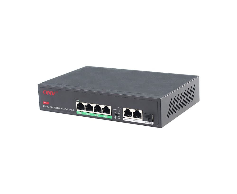 ONV 7-Port Full Gigabit PoE Fiber Switch – ONV-H3064PFD