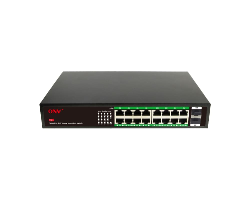 ONV-H3016PF 18-Port Gigabit PoE Switch with 16 PoE Ports & 2 SFP Uplinks